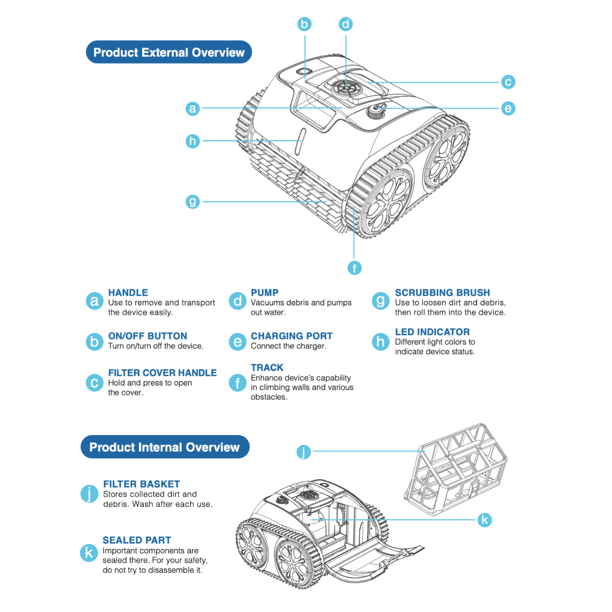 AquaClean robotic pool cleaner parts
