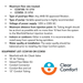 Clear Comfort flow rate and equipment