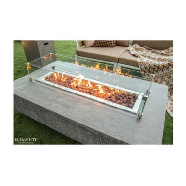 Elementi 56" Light Grey Concrete Fire Table Hampton Side