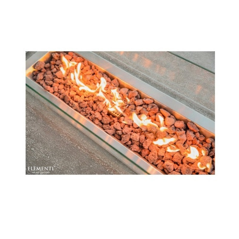 Elementi 56" Light Grey Concrete Fire Table Hampton Up Close