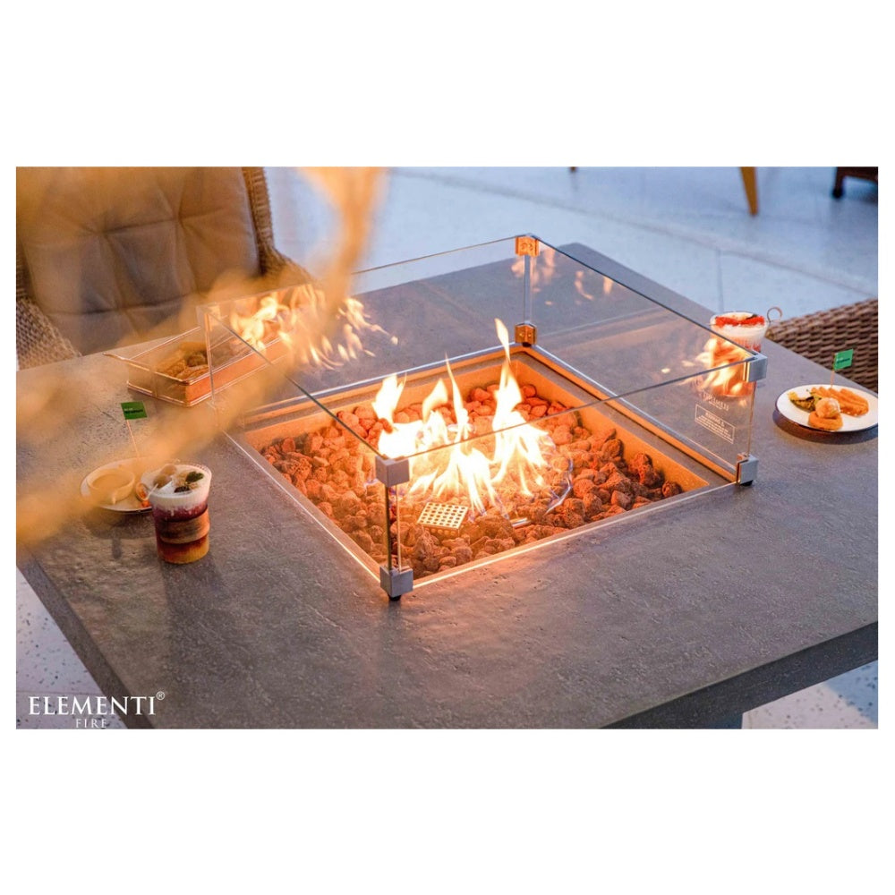 Elementi Concrete Dining Table Birmingham 48 Inch On Patio Up Close