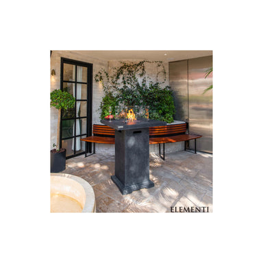 Elementi Concrete Fire Pit Bar Table Montreal Black Outside 