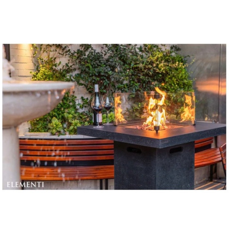 Elementi Concrete Fire Pit Bar Table Montreal Black Side 