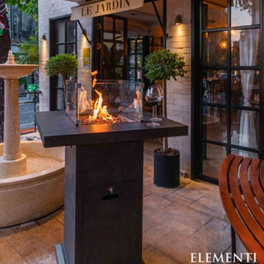 Elementi Concrete Fire Pit Bar Table Montreal Black
