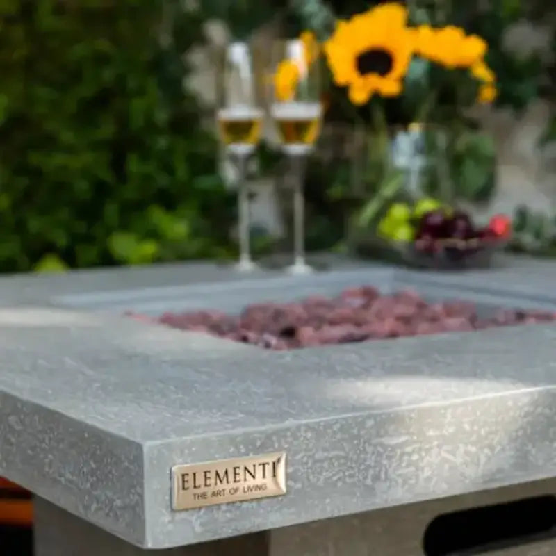 Elementi Concrete Fire Pit Bar Table Montreal Grey Up Close