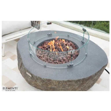 Elementi Concrete Fire Table Boulder Fire Pit up close