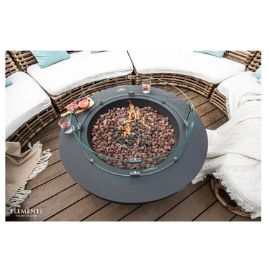 Elementi Concrete Fire Table Lunar Bowl Dark Up Close