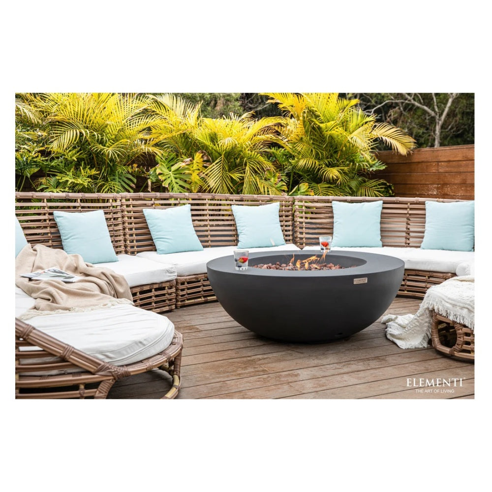 Elementi Concrete Fire Table Lunar Bowl Dark Grey
