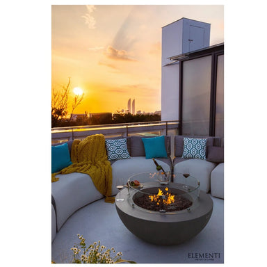 Elementi Concrete Fire Table Lunar Bowl Light Grey Side