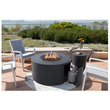 Elementi Concrete Fire Table Pacaya Dark Grey On Patio