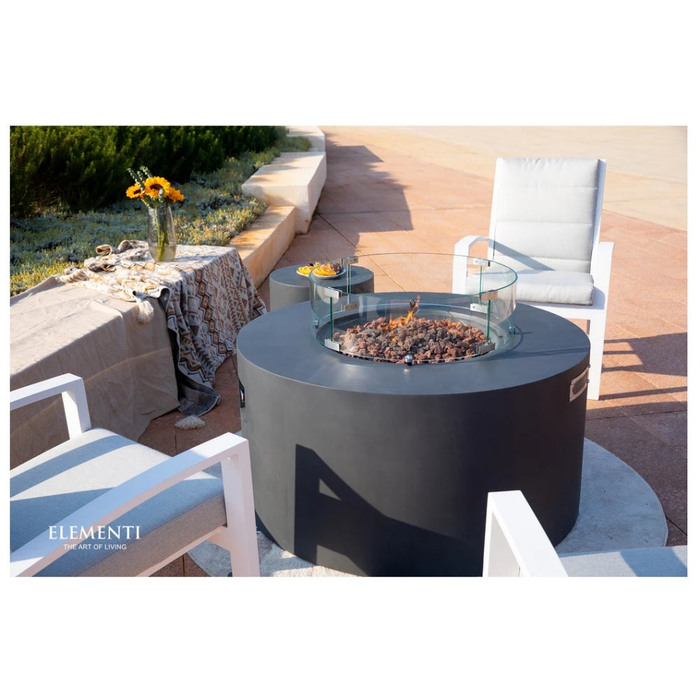 Elementi Concrete Fire Table Pacaya Dark Grey Outside