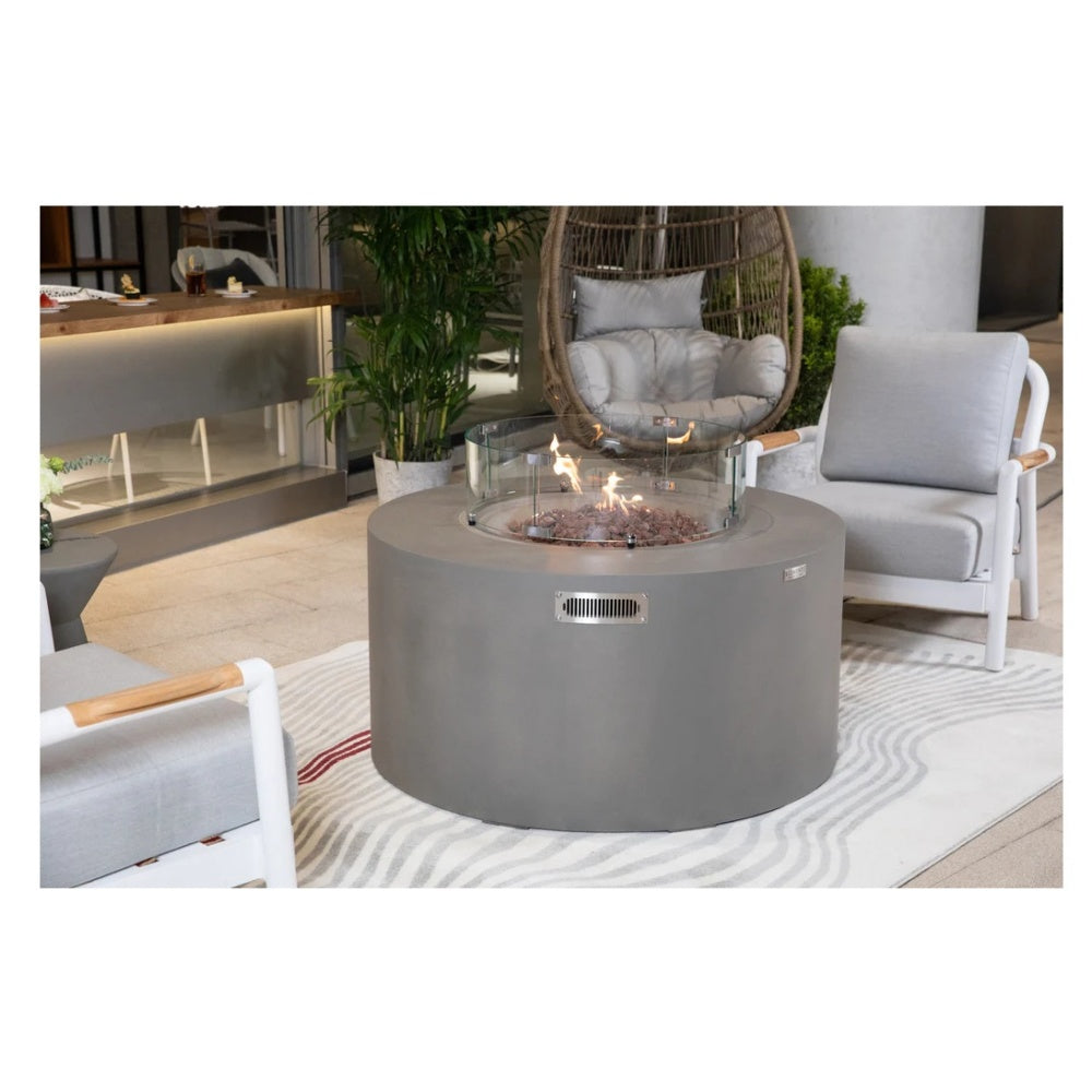 Elementi Concrete Fire Table Pacaya Light Grey Inside