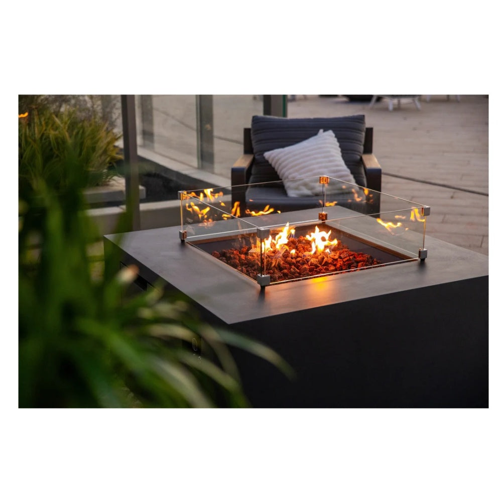 Elementi Concrete Fire Table Rocky Dark Grey Side