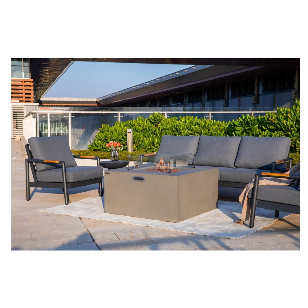 Elementi Concrete Fire Table Rocky Light Grey Side