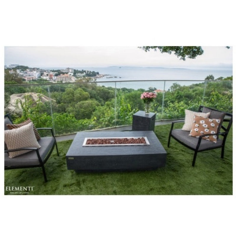 Elementi Dark Grey Concrete Fire Table Hampton Front