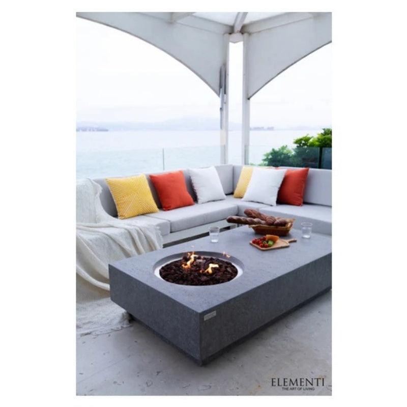 Elementi Dark Grey Concrete Fire Table Metropolis Side