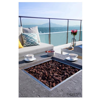 Elementi Light Grey Concrete Fire Table Manhattan Side