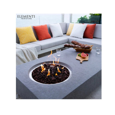 Elementi Light Grey Concrete Fire Table Metropolis Side