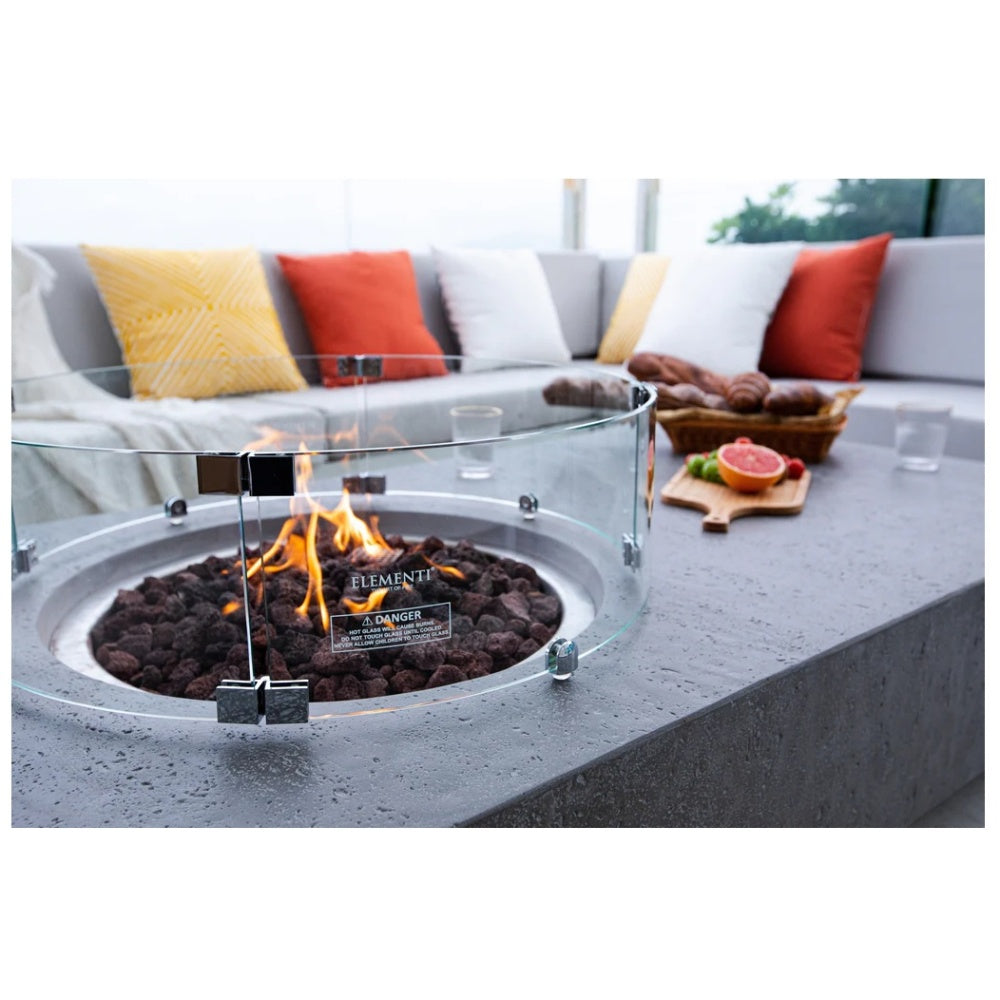Elementi Light Grey Concrete Fire Table Metropolis Up Close