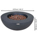 Elementi Lunar Bowl Fire Pit-Measurements