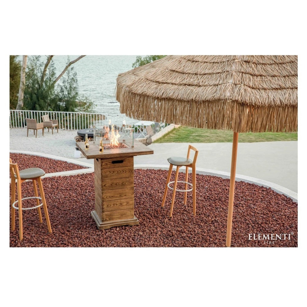Elementi Redwood Concrete Fire Bar Table Rova Outside