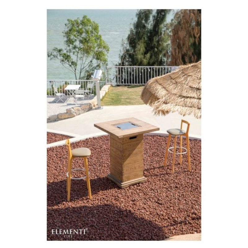 Elementi Redwood Concrete Fire Bar Table Rova Side