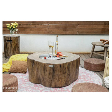 Elementi Redwood Concrete Fire Table Manchester On Patio