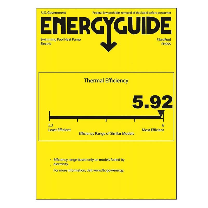 FibroPool FH255 pool heat pump energy guide