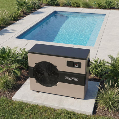 Hayward 50K BTU heater by a pool