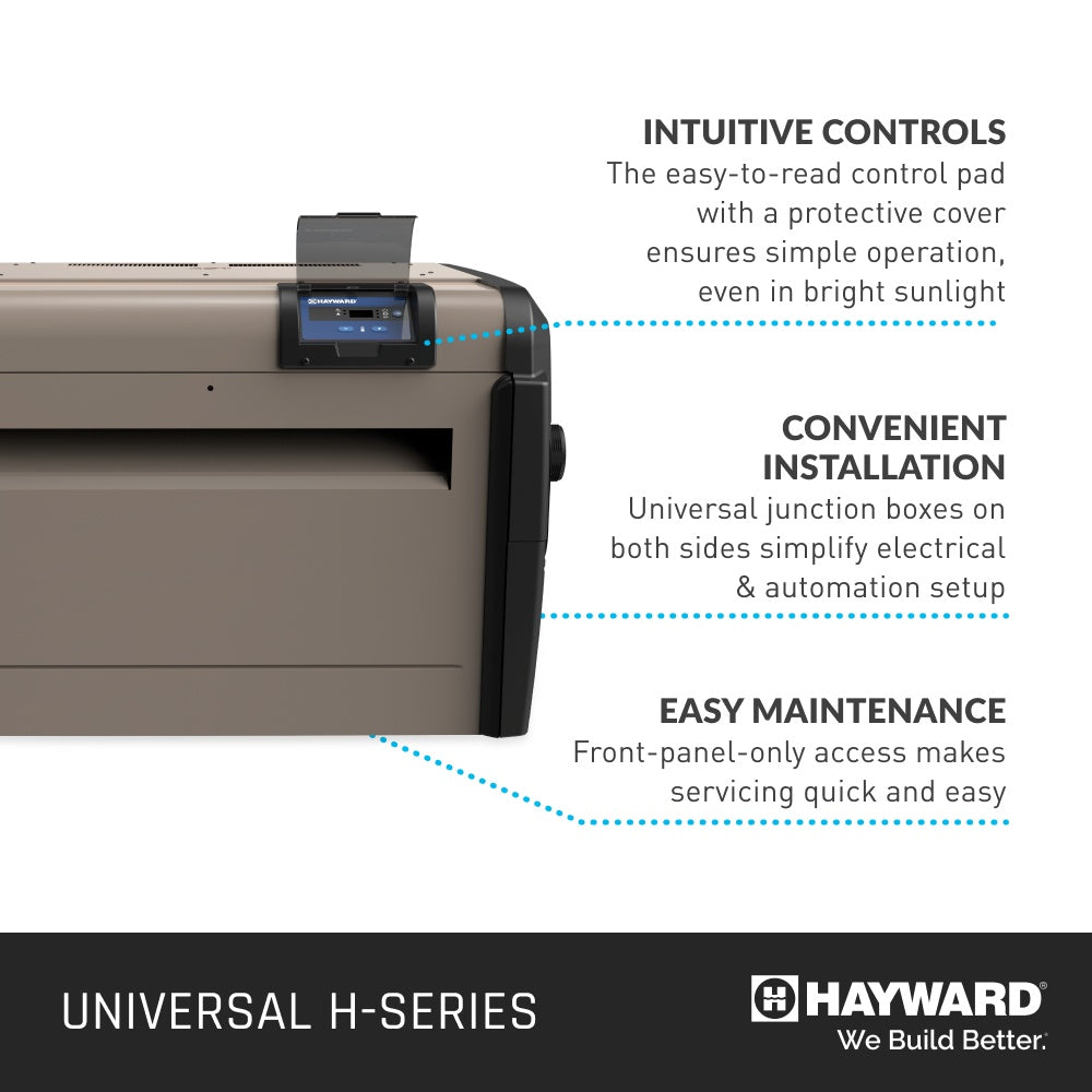Hayward H400 Pool Heater Side Specs