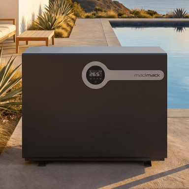 Madimack InverElite 116K BTU close up pool heater