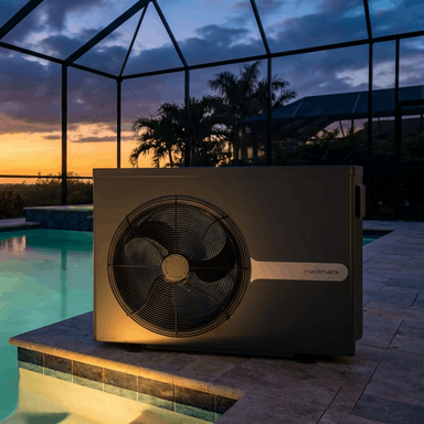 Front view of the Madimack swimming pool heat pump InverECO 40K BTU