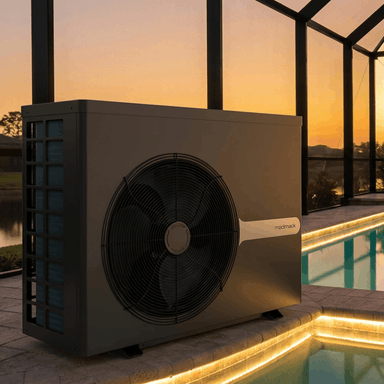 Side of the Madimack swimming pool heat pump InverECO 32K BTU