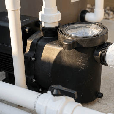 Madimack swimming pool pump close up view